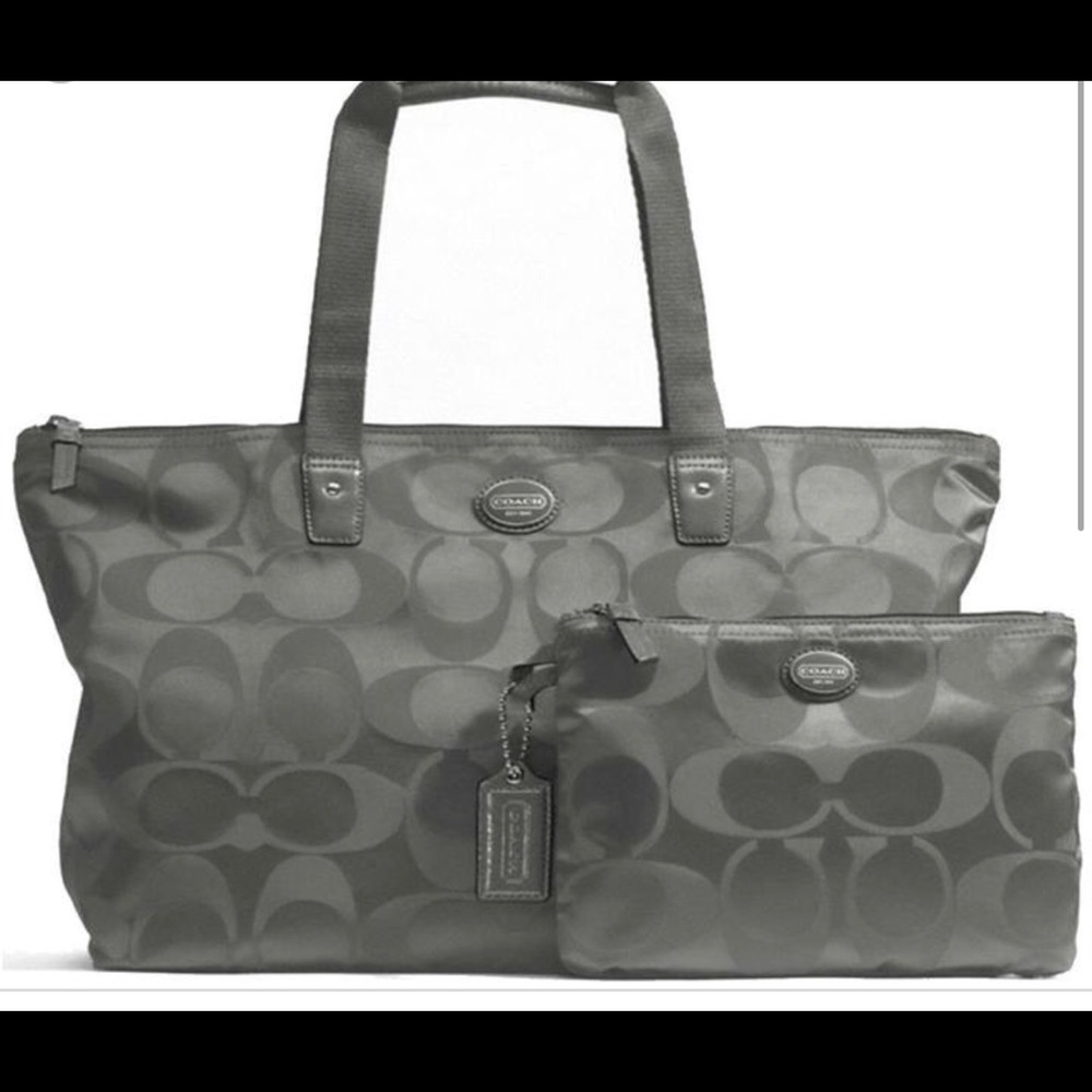 Coach signature nylon weekender travel tote